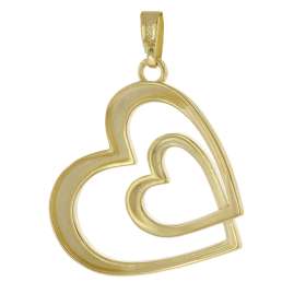 trendor 41182 Damen-Halskette mit Herz-Anhänger Gold auf Silber 925