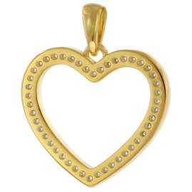 trendor 41208 Damen-Kette mit Anhänger Gold auf Silber Herz mit Zirkonia 18 mm