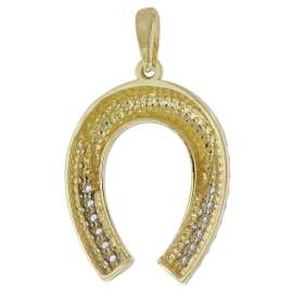 trendor 41238 Women's Horseshoe Pendant Gold 333 + Gold-Plated Silver Necklace