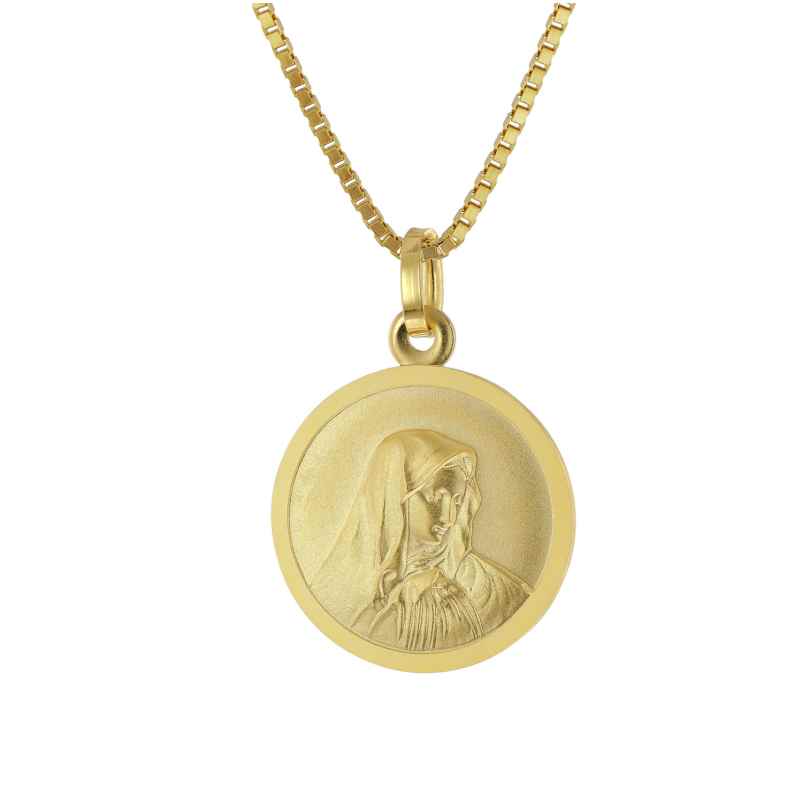 trendor 41252 Women's Madonna Pendant Gold 585 + Gold-Plated Silver Necklace