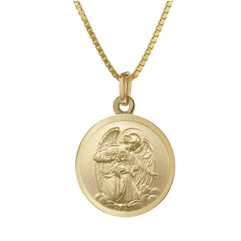 trendor 41438 Guardian Angel Pendant Ø 18 mm Gold 333 on Gold-Plated Chain
