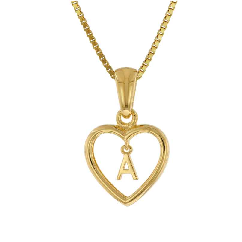 trendor 41725-A Heart Pendant A with Chain Silver Gold-Plated