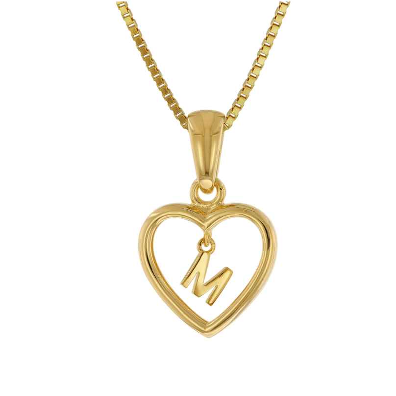 trendor 41725-M Heart Pendant M with Chain Silver Gold-Plated