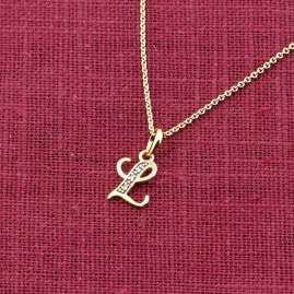 trendor 41520-L Letter Pendant L 333/8K Gold with Gold-Plated Silver Chain