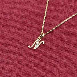 trendor 41520-N Letter Pendant N 333/8K Gold with Gold-Plated Silver Chain