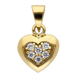 trendor 41552 Heart Pendant Gold 333 with Cubic Zirconia + Gold-Plated Chain