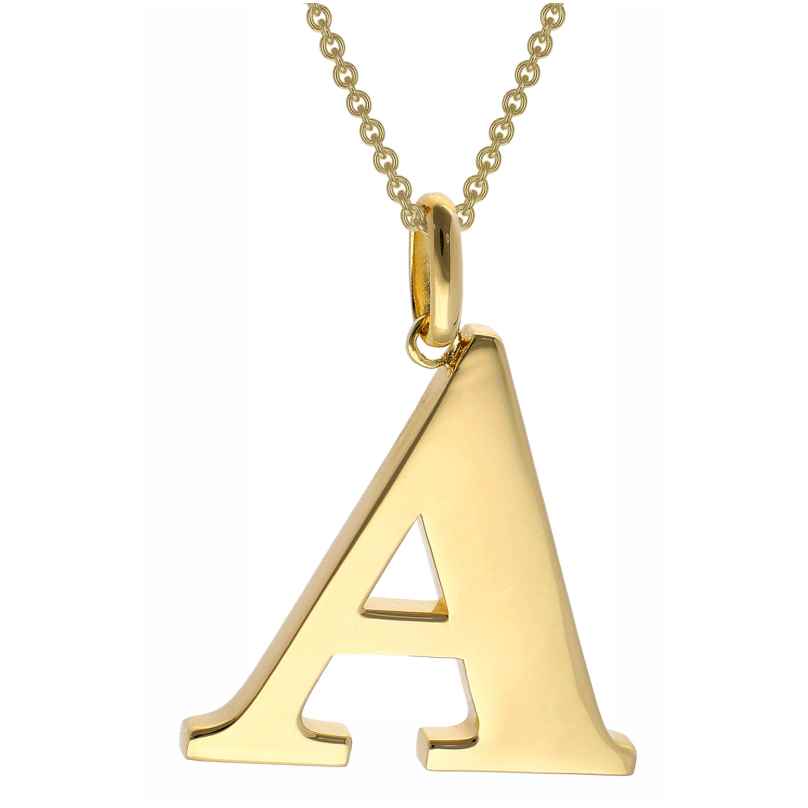 trendor 41790-A Women's Necklace with Capital Letter A Gold-Plated 925 Silver