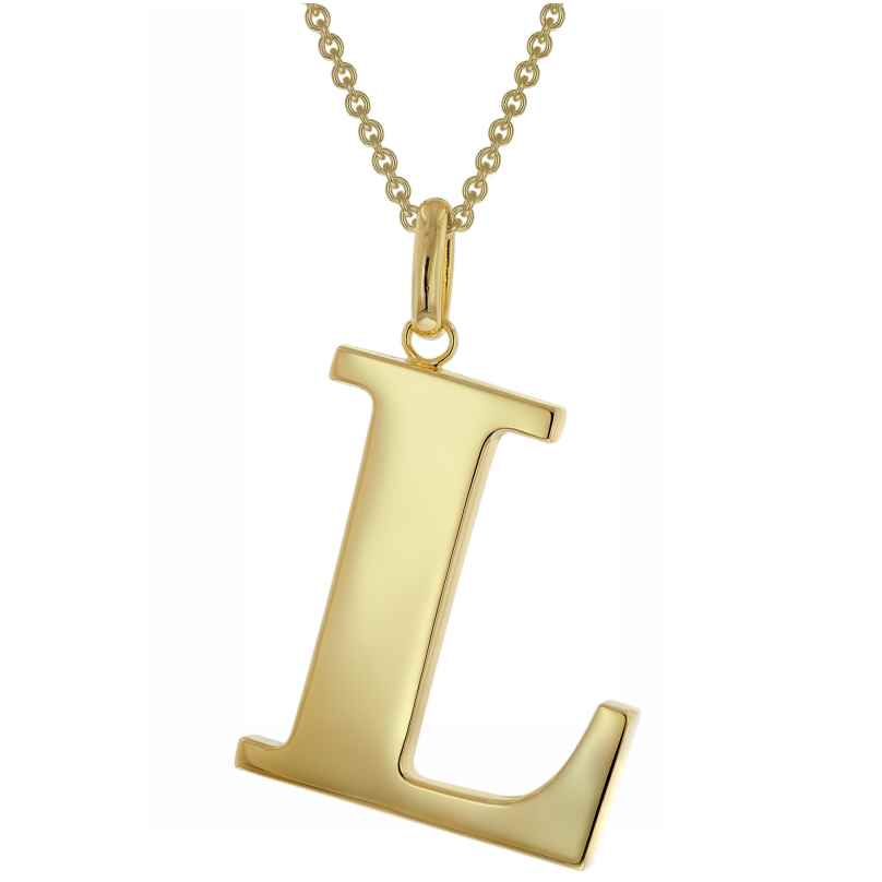 trendor 41790-L Halskette mit Großem Buchstaben L 925 Silber mit Goldauflage