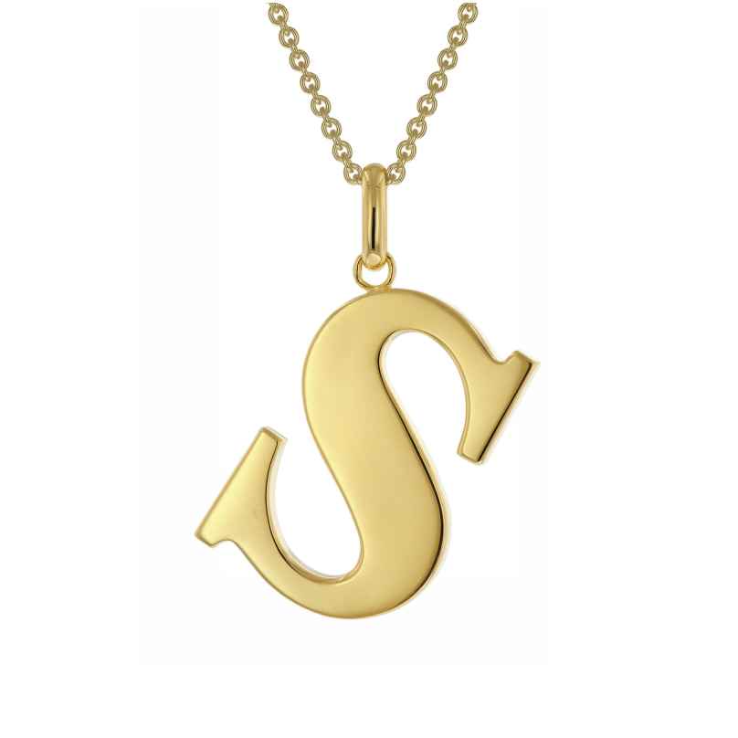 trendor 41790-S Women's Necklace with Capital Letter S Gold-Plated 925 Silver