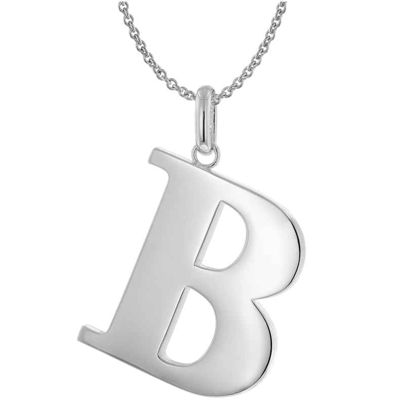 trendor 41780-B Damen Halskette mit Großem Buchstaben B 925 Silber