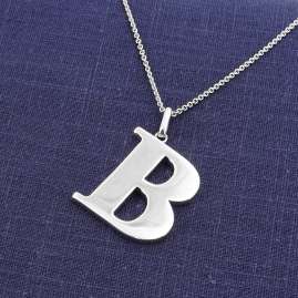 trendor 41780-B Damen Halskette mit Großem Buchstaben B 925 Silber
