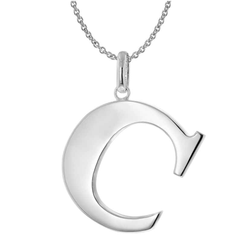 trendor 41780-C Damen-Halskette mit Großem Buchstaben C 925 Silber