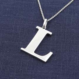 trendor 41780-L Women's Necklace with Capital Letter L 925 Silver