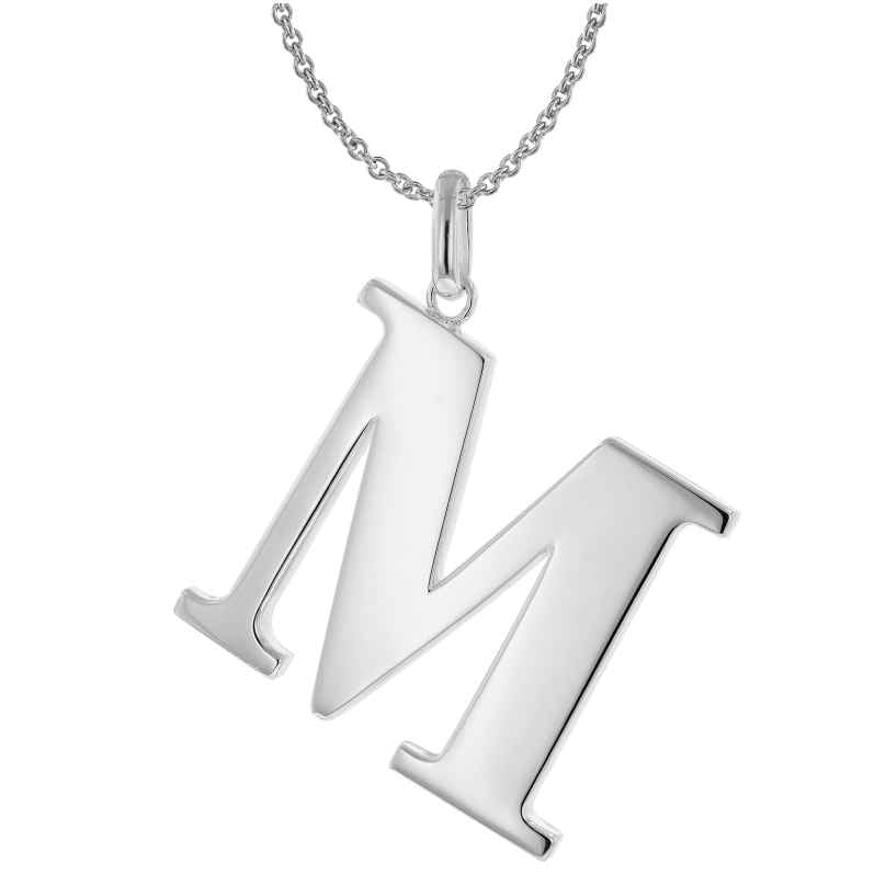 trendor 41780-M Damen-Kette mit Großem Buchstaben M 925 Silber