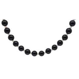 trendor 41849 Men's Pearl Necklace with Onyx and Freshwater Pearls 50 cm