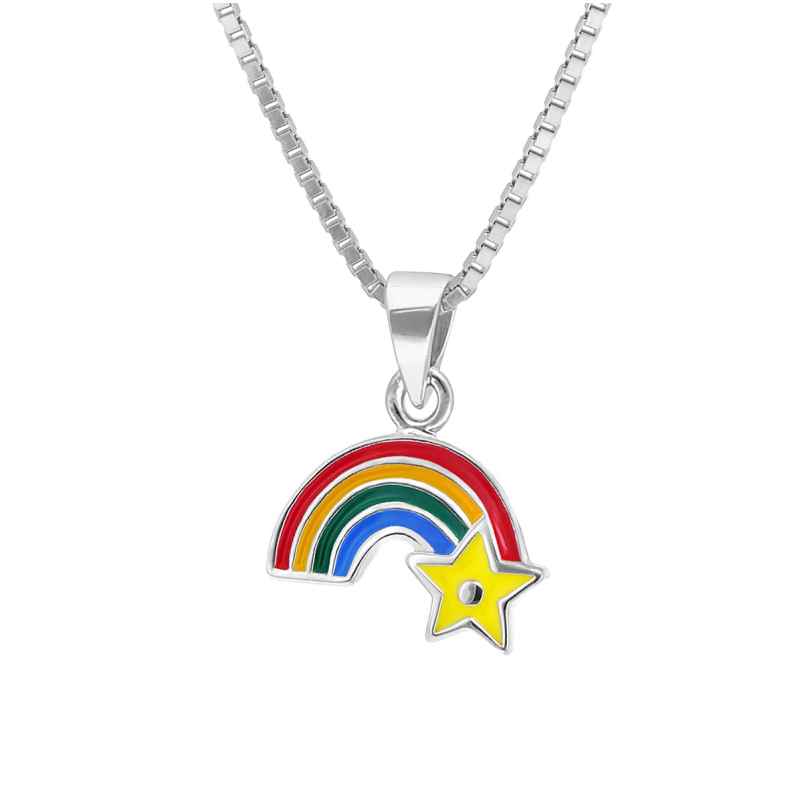 trendor 41679 Children's necklace 925 Silver with Rainbow Pendant