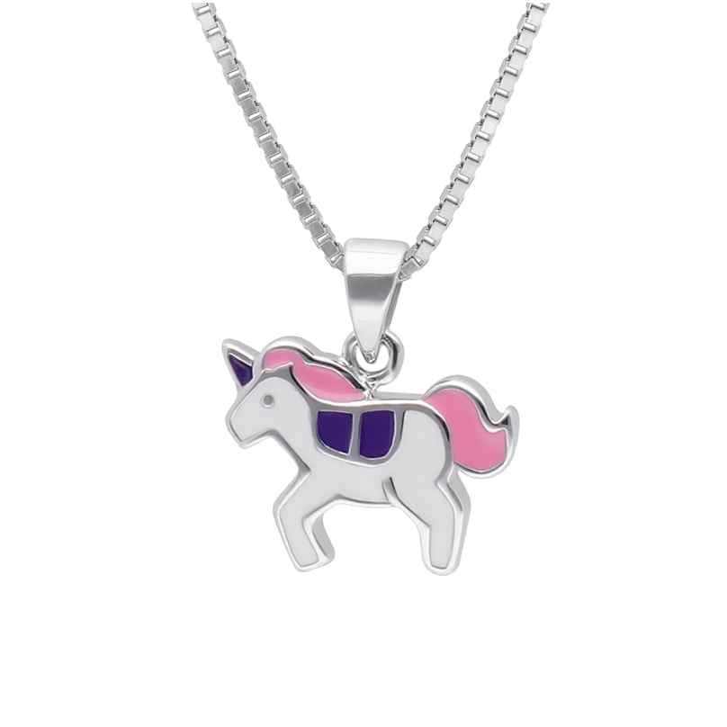 trendor 41684 Girl's Unicorn Pendant Necklace 925 Silver