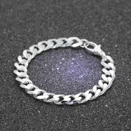 trendor 75139 Men's Bracelet Silver 925 Curb Chain Width 10.8 mm