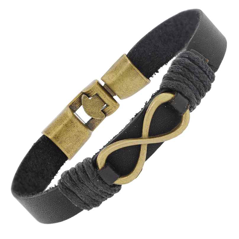 trendor 75799 Leather Bracelet Infinity Black 4260641757992