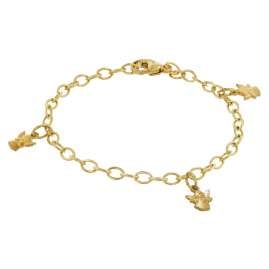 trendor 75837 Mädchen-Armband mit Engeln Gold auf Silber für Kinder