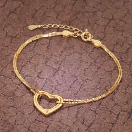 trendor 75851 Armband für Damen Gold auf Silber Herz