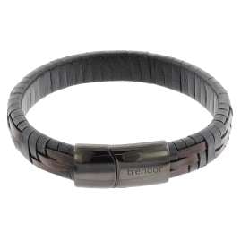 trendor 75879 Leather Bracelet for Men Black / Brown