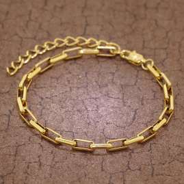 trendor 75881 Bracelet Gold Plated Steel Wide Anchor Chain