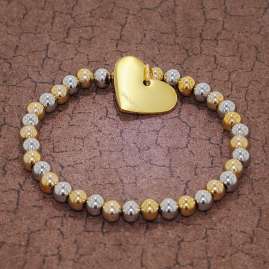 trendor 75892 Bracelet for Women Heart Stainless Steel Two-Colour