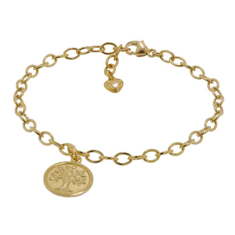 trendor 51176 Girls Bracelet with Tree Of Life Gold Plated 925 Silver 18 cm 4260727511760