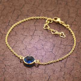 trendor 51182 Ladies' Bracelet Gold Plated Silver 925 Dark Blue Quartz
