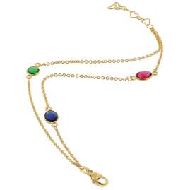 trendor 51189 Women's Bracelet Gold Plated Silver 925 with Colourful Quartz