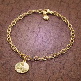 trendor 51200 Damen-Armband mit Pferd-Anhänger Silber Goldplattiert 19 cm