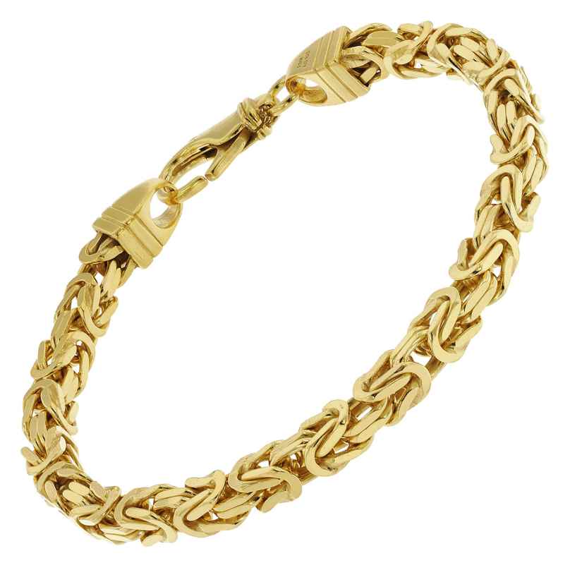trendor 51324 Armband Königskette Gold auf Silber 925 Breite 4,7 mm