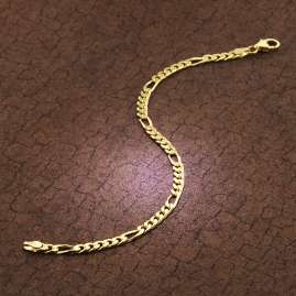 trendor 51398 Bracelet Gold On Silver 925 Figaro 4.3 mm Wide