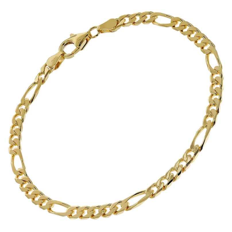 trendor 51792 Armband für Damen Gold 333/8K Figaro 4,3 mm breit