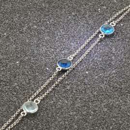 trendor 51344 Bracelet For Women 925 Sterling Silver With Blue Quartz