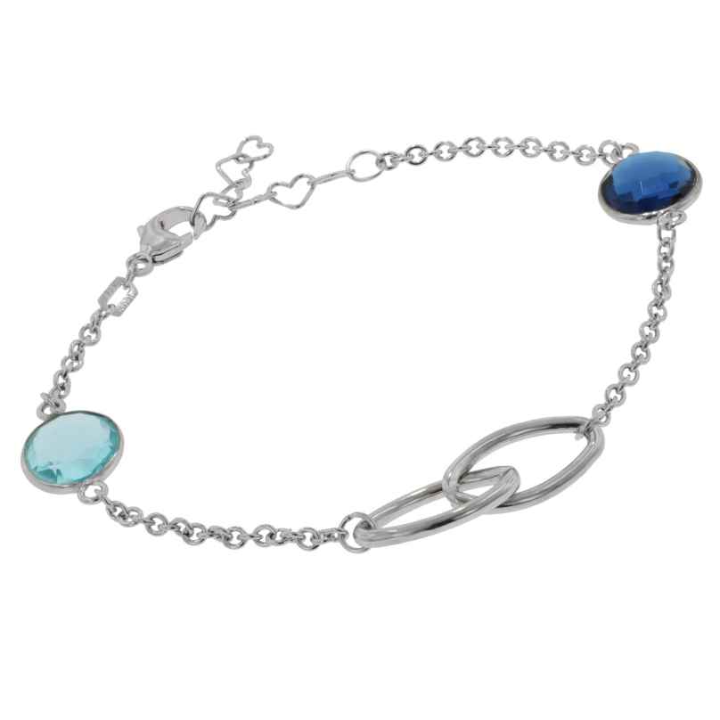 trendor 51346 Armband für Damen 925 Sterlingsilber Armkette mit Blauen Quarzen 4260727513467