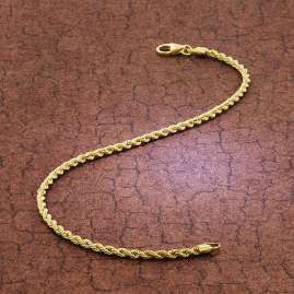 trendor 51881 Ladies' Bracelet Gold 375 / 9 Carat Rope Chain 19 cm