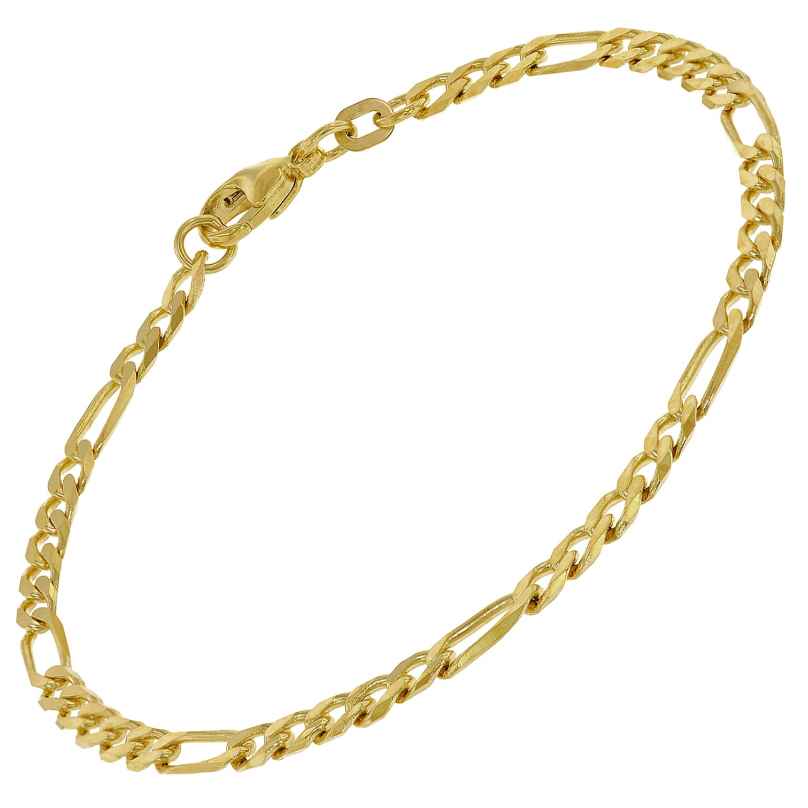 trendor 51908 Damen-Armband Gold 585/14K Figaro-Muster Länge 19 cm 4260727519087