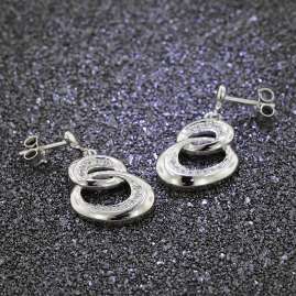 trendor 64970 Silver Drop Earrings with Cubic Zirconia