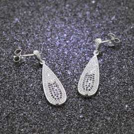 trendor 69920 Silver Women's Drop Earrings with Cubic Zirconia