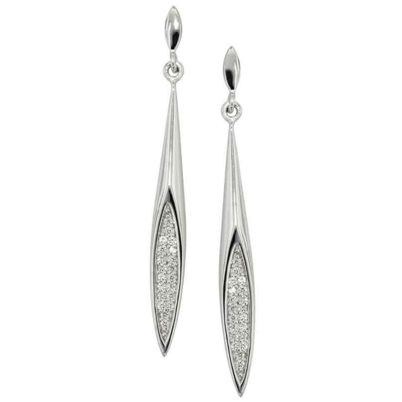 trendor 81330 Silver Ladies' Drop Earrings Cubic Zirconia 4260266581330
