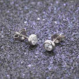 trendor 78223 Silver Stud Earrings Cubic Zirconia