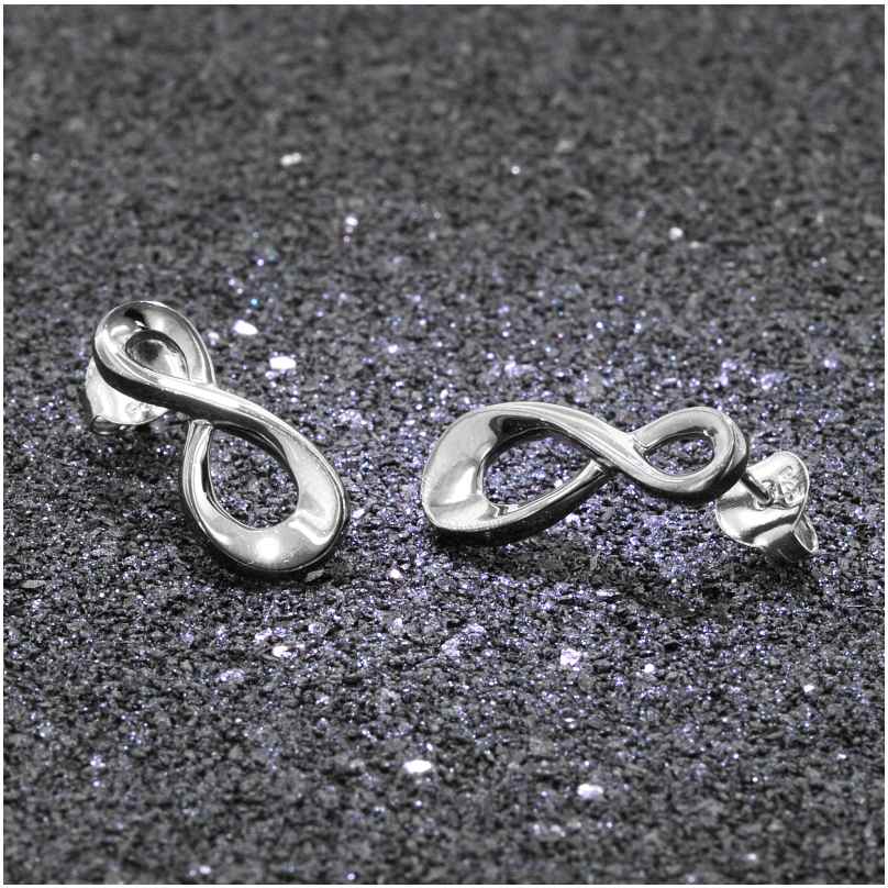 Starchenie Unendlichkeit Ohrringe Aus 925 Sterling Silber Mit Zirkonia - 21x7 Mm
