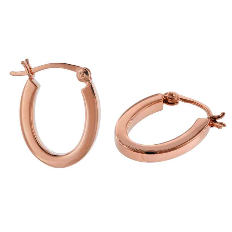 trendor 08783 Silver Earrings 18 mm Rose Gold Plated 4260497087830