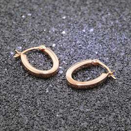 trendor 08783 Silver Earrings 18 mm Rose Gold Plated