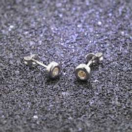 trendor 08913 Silver Stud Earrings Fancy Cubic Zirconia