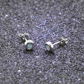 trendor 08914 Silver Earrings Cubic Zirconia Mint-Tone