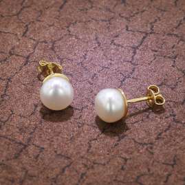 trendor 51016 Pearl Earrings Gold 333 / 8K Freshwater pearls