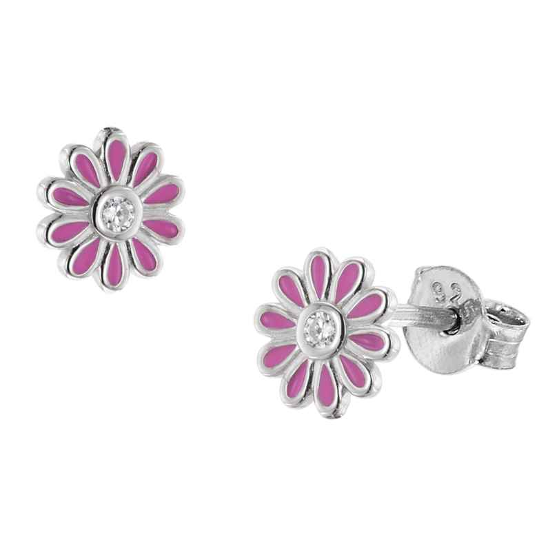 trendor 51035 Ohrstecker Ohrringe für Mädchen 925 Silber Blume Rosé 4260727510350